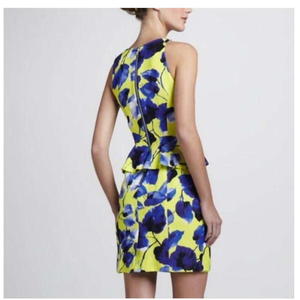 Milly Yellow & Purple Floral Dress - Size 4